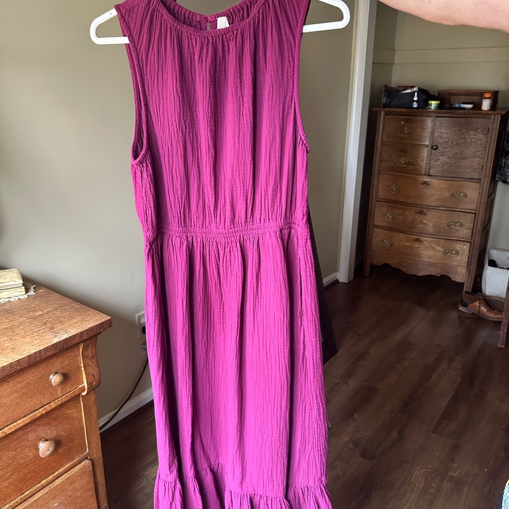 Pact Medium Magenta Sleeveless Dress